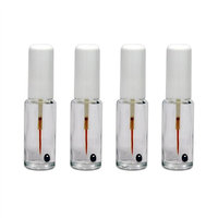 Pro Nail Empty Glass Polish Bottle for Nail Art / Design Pen 0.33 Oz + Brush + Mixing Ball 4 pc