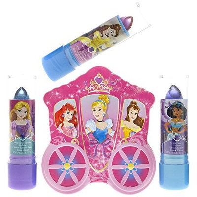 Disney Princess 3Pk Lip Balm & Shaped Tin On Card