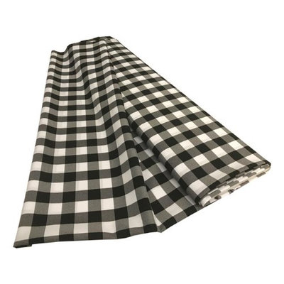 LA Linen CheckBolt-10Yrd-BlackK24 10 Yards Gingham Checkered Flat Fold White & Black
