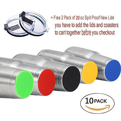 10PCS Non-Slip Silicone Coaster for 20 oz &30 oz YETI RTIC Ramblers Tumbler Cups, Eco-friendly and Durable, Waterproof