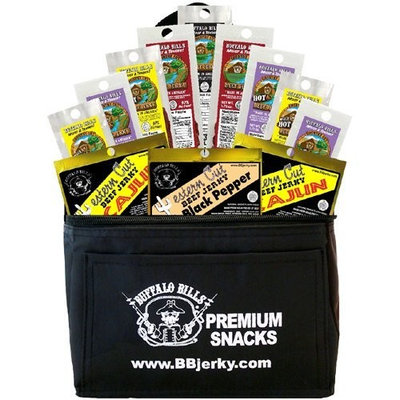 Buffalo Bills 12-Piece Hot and Spicy Lovers Beef Jerky & Beef Stick 6-Pack Gift Cooler