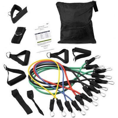 BalanceFrom Heavy Duty Premium Resistance Band Kit with Improved Safe Door Anchor, Ankle Strap and Carrying Case