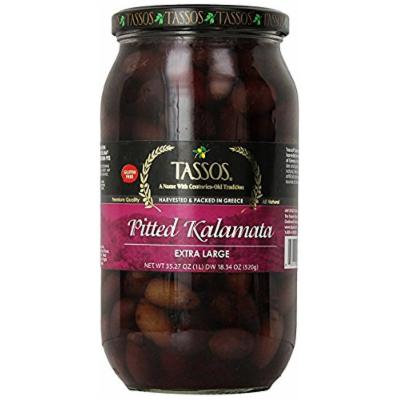 Tassos Pitted Kalamata Olives XL Imported From Greece 35.27oz
