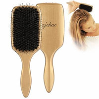 Faux Bristle Hair Brush,Anti-Static Wooden Paddle Air Cushion Comb Helps Detangling and Massage Scalp,Maintain and Control Frizzy,Unmanageable Hair
