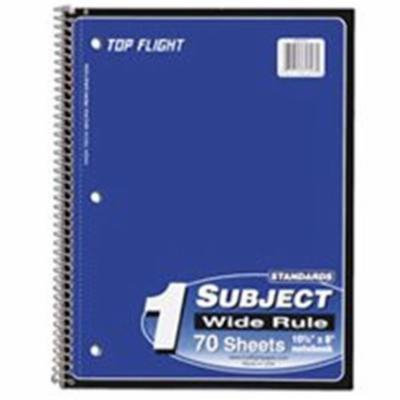 Top Flight 240366 Wirebound Notebook, 70 Count