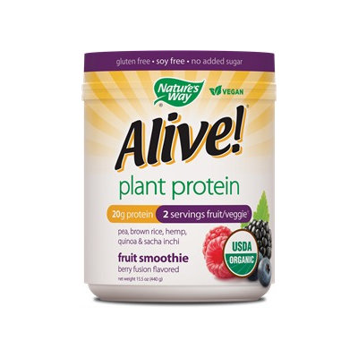 Schwabe Organic Alive Plant Protein Smoothie Berry Fusion Nature's Way 0.93 lb Powder