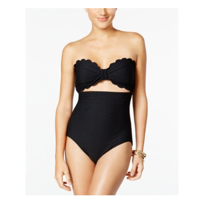 kate spade new york Scalloped Bandeau One Piece Swimsuit