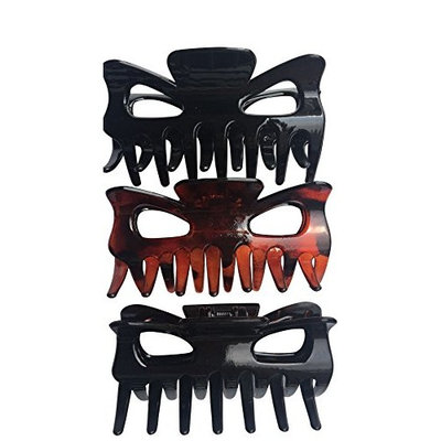Falcon Claws Large Hair Claw Jaw Clips , 9 Count of 3.5 Inches , 3 Pack of 3 , Large Clips For Women And Girls