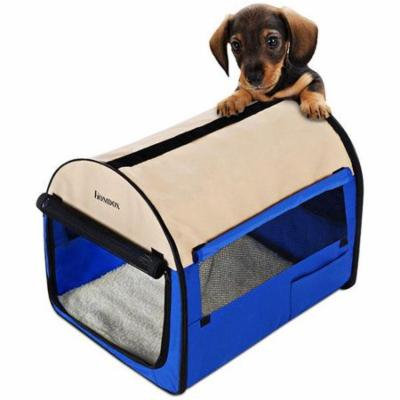 32'' Portable Folding Pet Dog Soft Carrier Cage Home Crate Case,Blue HFON