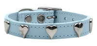 Mirage Pet Products 8315 10BBL Heart Leather Baby Blue 10