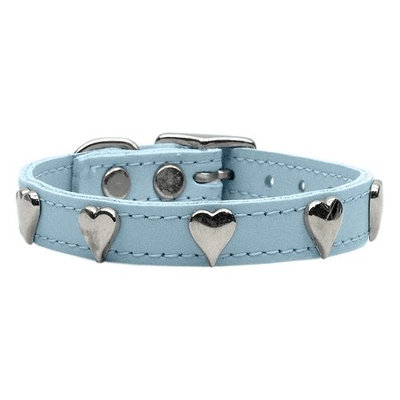 Mirage Pet Products 8315 10BBL Heart Leather Baby Blue 10