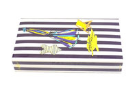 The Joy of Light Matches Beach Scene Blue Striped Embossed 4