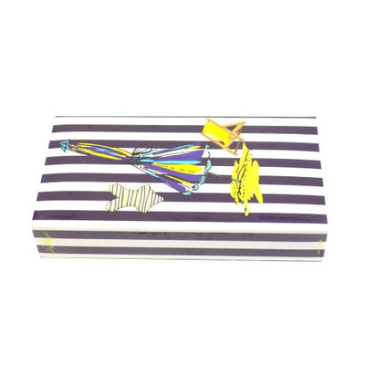The Joy of Light Matches Beach Scene Blue Striped Embossed 4