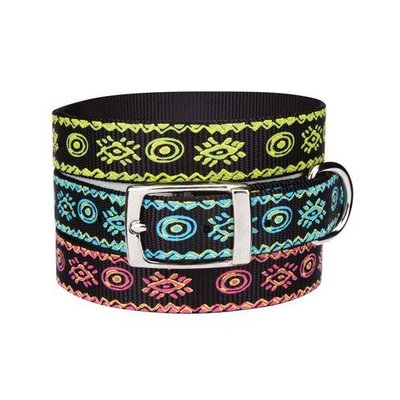 Casual Canine Nylon Artisan Print Dog Collar, 11-14-Inch, Bluebird