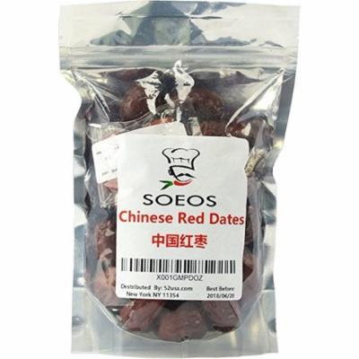 Soeos Big Dried Red Dates, Chinese Red Dates , Healthy Food, Healthy Snacks, Hongzao, 12 oz.