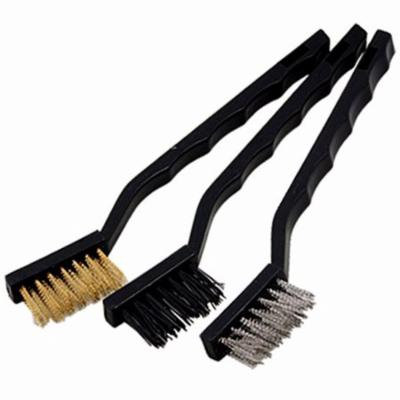 Wideskall® Nylon, Brass and Stainless Steel Mini Wire Brush Set for Cleaning Dust Welding Slag and Rust (3 Pieces Set)