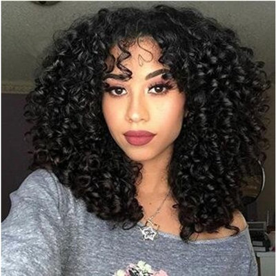 Wicca Afro Wigs for Black Women 180% Black Afro Curly Lace Front Wig with Baby Hair Bleached Knots Afro Kinky Curly Full Lace Wig
