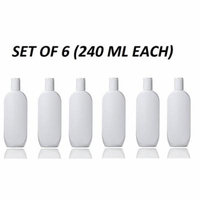 White Empire HDPE Plastic Lotion Bottles, 240ml Shampoo, Conditioner, Body Cream, Body Wash, Private Label Cosmetic Containers with Whtie Dispensing Disc Caps