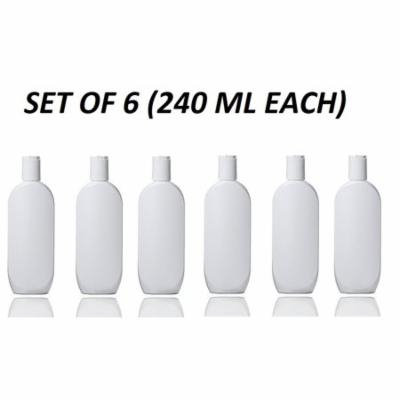 White Empire HDPE Plastic Lotion Bottles, 240ml Shampoo, Conditioner, Body Cream, Body Wash, Private Label Cosmetic Containers with Whtie Dispensing Disc Caps