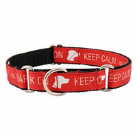 Country Brook Design® Keep Calm and Bark On Ribbon Martingale Dog Collar Limited Edition