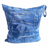 Portable Washable Reusable Waterproof Zippered Baby Cloth Diaper Nappy Bag Wet Dry Bag Tote with Soft Snap Handle (Denim Blue)