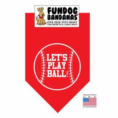 Fun Dog Bandana - Let's Play Ball - One Size Fits Most for Med to Lg Dogs, red pet scarf