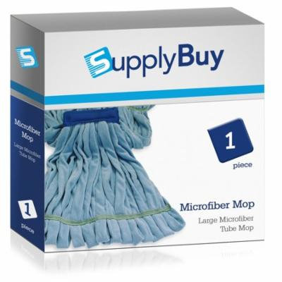 SupplyBuy Large Microfiber Tube Mop | Industrial Wet Mops with Canvas Headbands | Single Pack