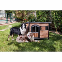 Furniture of America Jellon Brown and Black Rustic House Inspired Pet House with Door