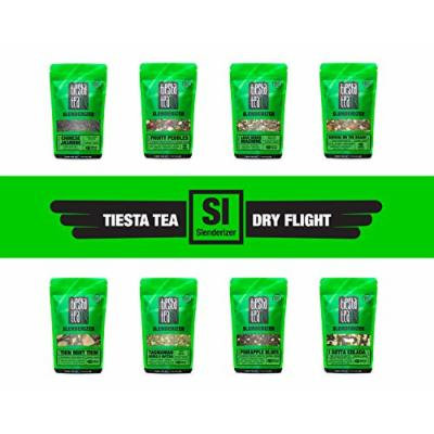 Tiesta Tea SLENDERIZER Dry Flight, 8 Loose Green & Oolong Tea Blends, 8 to 12 Servings of Each Flavor, Medium Caffeine, Sampler Gift Set