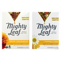 Mighty Leaf Herbal Infusion Tea 2 Flavor Variety Bundle, 1 each: Organic African Nectar and Chamomile Citrus (15 Count)
