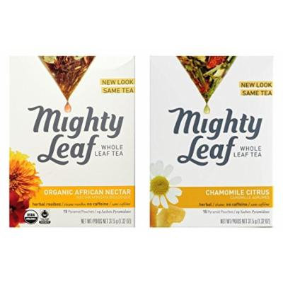 Mighty Leaf Herbal Infusion Tea 2 Flavor Variety Bundle, 1 each: Organic African Nectar and Chamomile Citrus (15 Count)