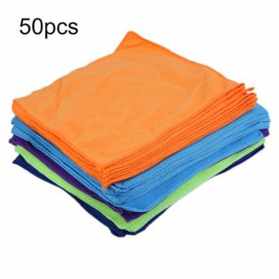 50 Pcs 30*30 Cm Washable Reusable Small Microfiber Cleaning Cloth Car Polishing Detailing No-Scratching Towel Rag