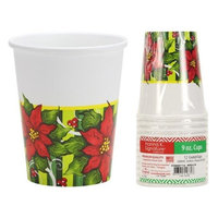 Hanna K Signature 2185269 Poinsettia Wreath 9 oz Cups - Pack of 36 & 12 per Pack