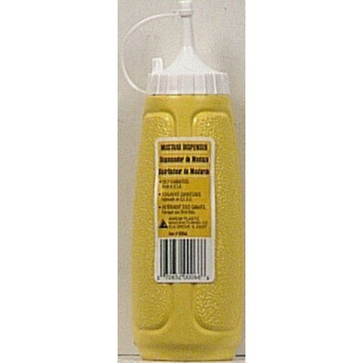 Arrow Plastic Reusable Mustard Dispenser 12 Oz White, Yellow Bulk