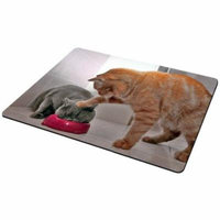 Cat Mouse Pad Cat Helping Kitty Eat Cat Food Pets Mousepad, MP201