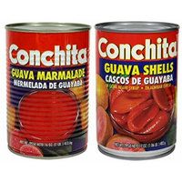 Conchita Guava Variety Pack, 1 Shells in Extra Heavy Syrup, 17oz & 1 Guava Marmalade 16oz (Cascos de Guayaba en Alimibar Espeso y Mermelada)