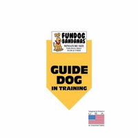MINI Fun Dog Bandana - Guide Dog in Training - Miniature Size for Small Dogs under 20 lbs, gold pet scarf