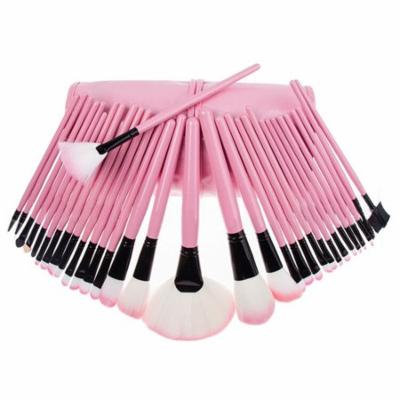 Mosunx 32Pcs Pouch Bag Case Superior Soft Cosmetic Makeup Brush Set Kit PINK