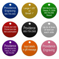Pet ID Tags - Up to 8 Lines of Custom Engraving - Round - SILVER