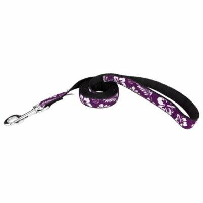 Country Brook Design® 3/4 Inch Purple Hawaiian Ribbon Dog Leash - 2 Foot