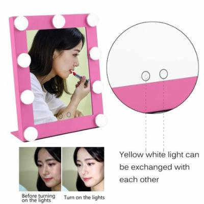 2017 New Portable Led Bulb Lighted Makeup Mirror With Dimmer Stage US Plug Mirror With Lights Beauty Mirror Decorative Mirror On Sale