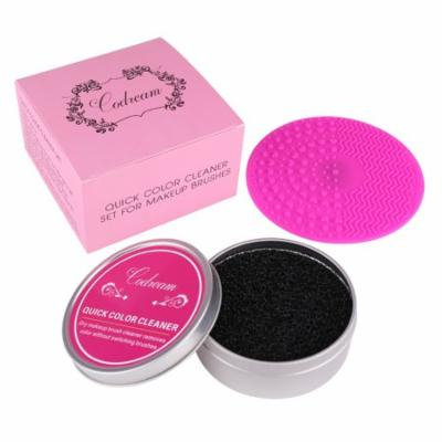 Smarit Makeup Brush Cleaner Kit - Silicone Makeup Brush Cleaning Pad - Quick Daily Cleaner Dry Sponge