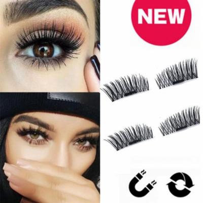 3D Ultra-thin Natural Thick Eye Lashes 3D Magnetic Handmade Durable Women Thick False Eyelashes 1Pair/4pcs