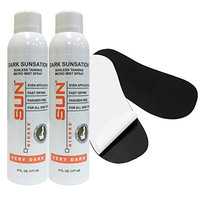 Self Tanning Spray Very Dark Micro-Mist Spray, At Home Airbrush Spray Tan 2-Pack + Sticky Feet Pads - Natural Sunless Airbrush, Body and Face for Bronzing and Golden Tan - Very Dark Sunless Bronzer