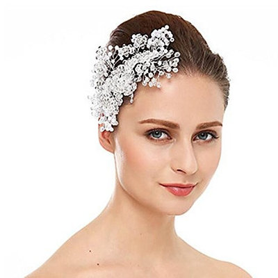 Missgrace Women's Rhinestone Crystal Headpiece Bridal Hair Comb Wedding Special Occasion Hair Combs 1 Piece