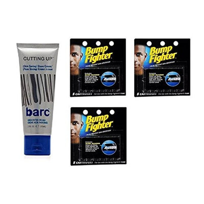 Barc Cutting Up, Unscented Shave Cream, 2 Oz + Bump Fighter Cartridge Refill, 5 Ct (Pack of 3) + FREE Curad Bandages 8 Ct.