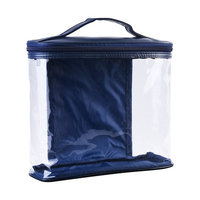 BCP Clear Color PVC & PU Zipper Cosmetic Organizer Bag Pouch Travel Toiletry Makeup Bag with Handle