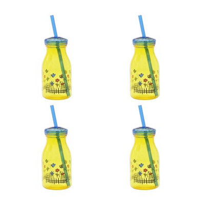 Tzeng Shyng Industries Corp. Mainstays Happy Days 13oz Milk Bottle, 4PK