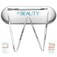 ForBeauty Professional Blackhead Remover,Pimple Acne Popper Tool,Zit Comedone Extractor,Ideal Treatment Kit for Blemish Whitehead,Metal Case Package and Detailed User Manual Included,Set of 5