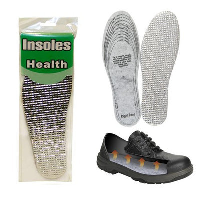 Atb 2 Pair Insulating Foil Thermal Shoe Insoles Mens Ladies Trainers Winter Warm!